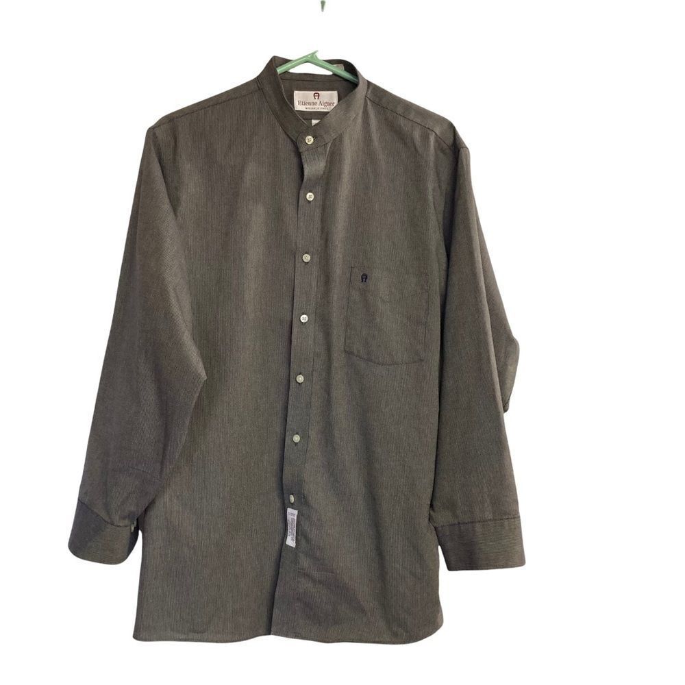 ETIENNE AIGNER Men’s Long‎ Sleeve Dress Shirt Size 16.5 32/33 Gray
